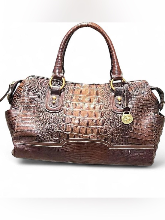 Brahmin Handbags - Brahmin Croc-Embossed Leather Satchel - Brown